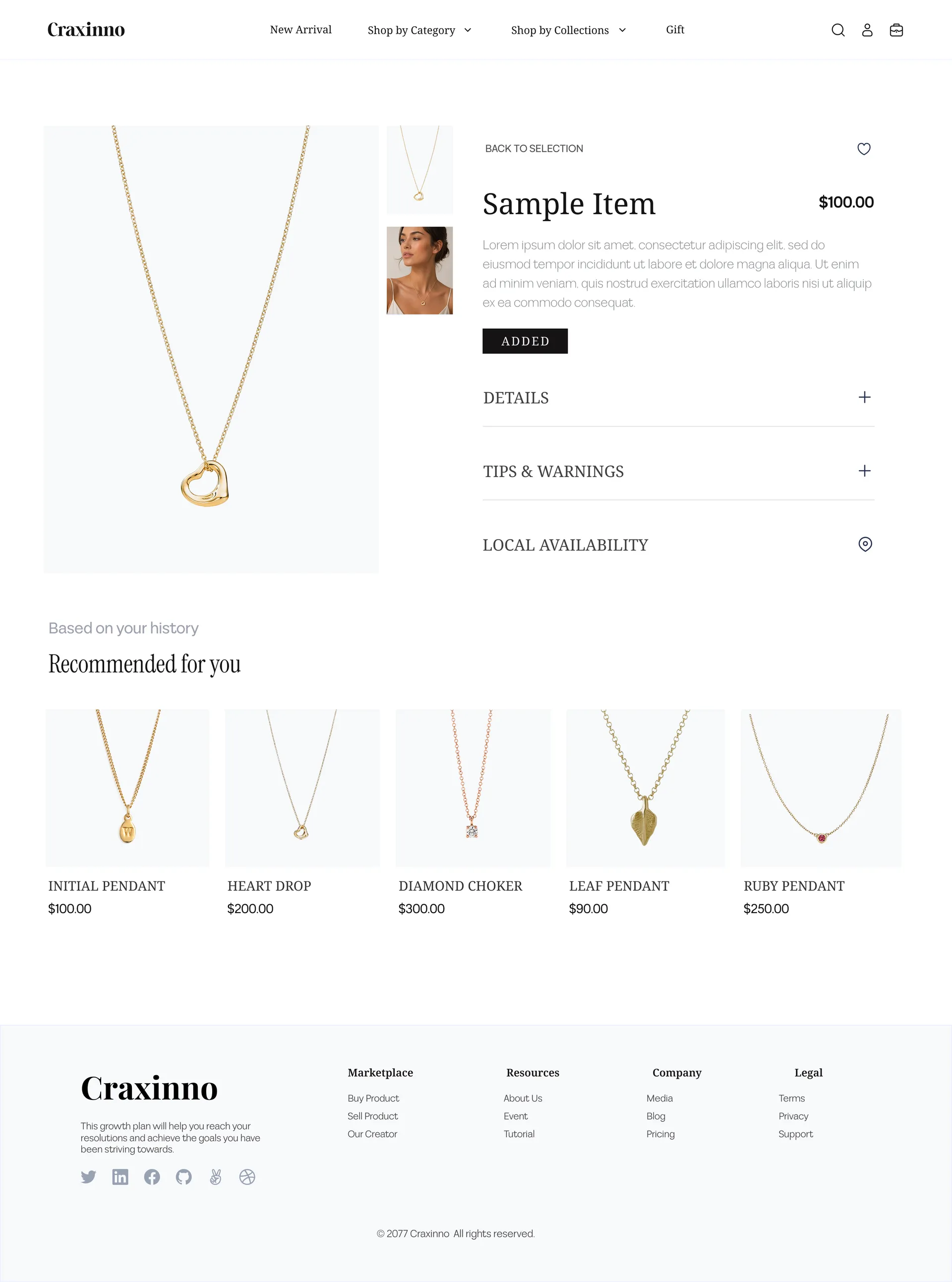 Craxinno — Luxury Jewelry E-Commerce Design — 03